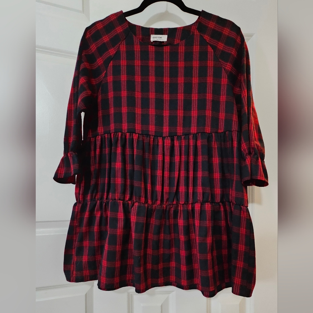 GOGO TOMS Korean Tiered Mini Swing Dress